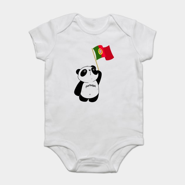 Portugal Portuguese Flag and Panda design Baby Bodysuit by Luxinda